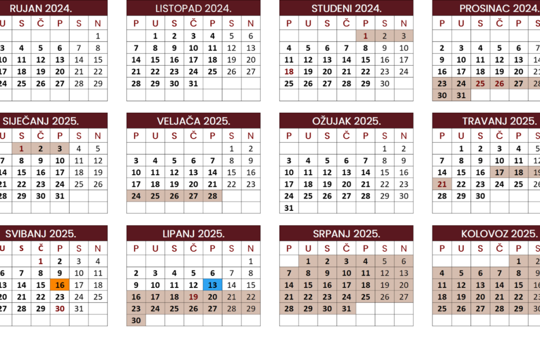 Kalendar za 2024./2025.