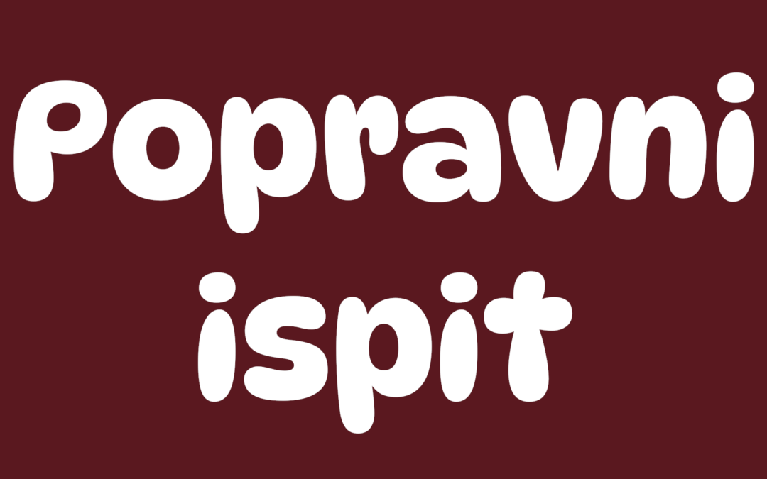 OBAVIJEST – popravni ispit